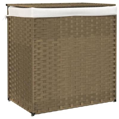 VidaXL Wasmand met 2 vakken 53x35x57 cm poly rattan VidaXL Wasmand met 2 vakken 53x35x57 cm poly rattan