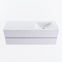 MONDIAZ VICA 140cm badmeubel onderkast Cale 2 lades. Wastafel CLOUD rechts 1 kraangat, kleur Talc. - thumbnail