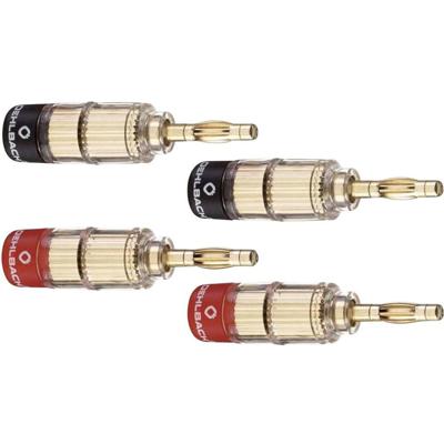 Oehlbach 3020 Luidsprekerconnector Stekker, recht Goud, Rood, Zwart 4 stuk(s)