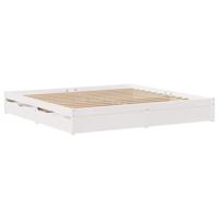 Bedframe zonder matras massief grenenhout wit 180x200 cm - thumbnail