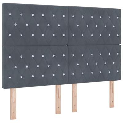 Boxspringbed met matras fluweel donkergrijs 140x200 cm