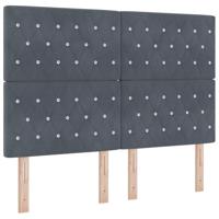 Boxspringbed met matras fluweel donkergrijs 140x200 cm - thumbnail