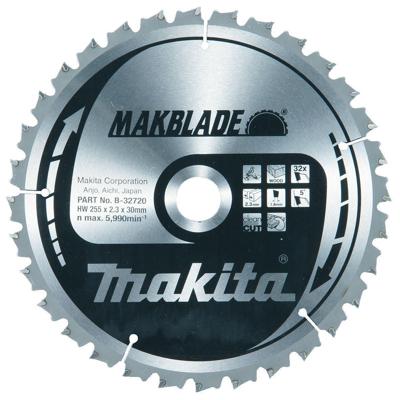 Makita Afkortzaagblad voor Hout | Makblade | Ø 255mm Asgat 30mm 32T - B-32720