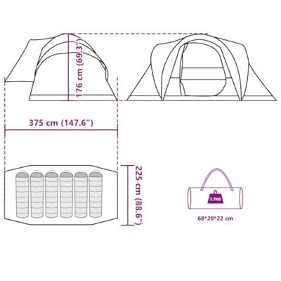 VidaXL Koepeltent 6-persoons waterdicht olijfgroen