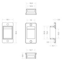 Renkforce RF-KS-RJ45T RJ45-moduledrager Keystone 1 stuk(s) - thumbnail