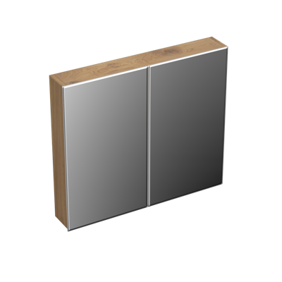 Spiegelkast Forzalaqua Uni 80x12.5x68.8 Cm 2 Deuren Tweezijdig Spiegel Eiken Oyster Spiegelkast Forzalaqua Uni 80x12.5x68.8 Cm 2 Deuren Tweezijdig Spiegel Eiken Oyster