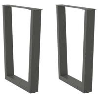 Eettafelpoten 2 st V-vormig 70x(72-73,3) cm staal antraciet - thumbnail