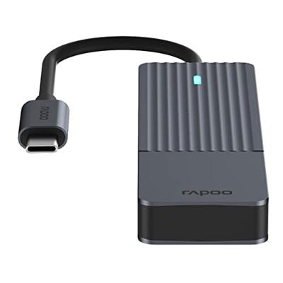 Rapoo USB-C Hub, USB-C naar USB-A, grijs USB Hub Zwart - thumbnail