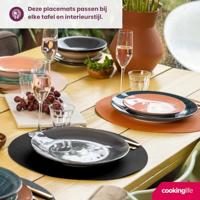 Cookinglife Placemats - Dubbelzijdig - Vegan leer - Cognac / Zwart ø 38 cm - 6 Stuks - thumbnail