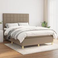 Boxspring met matras stof taupe 140x190 cm - thumbnail