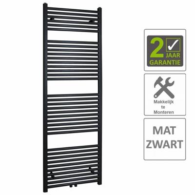 AQS Sierradiator Elvira 60x181 cm Middenonder Aansluiting Mat Zwart Boss & Wessing AQS Sierradiator Elvira 60x181 cm Middenonder Aansluiting Mat Zwart Boss & Wessing