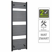 AQS Sierradiator Elvira 60x181 cm Middenonder Aansluiting Mat Zwart Boss & Wessing - thumbnail