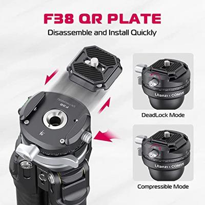 Ulanzi x Coman Zero Y F38 carbon driebeen statief met balhoofd en Falcam F38 quick release