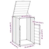 VidaXL Containerberging voor 1 container 72x81x115 cm staal antraciet - thumbnail