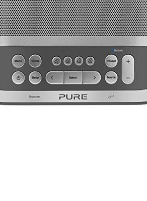 Pure Siesta S6 Bluetooth Wekker, Digitale Radio, CrystalVue display, Bluetooth, DAB/DAB+ en FM, 40 zenderopslaglocaties, sleeptimer en wekfunctie, grafiet