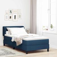 Boxspringbed met matras stof blauw 80x200 cm - thumbnail