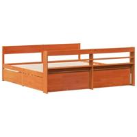 Bedframe zonder matras massief grenenhout wasbruin 180x200 cm - thumbnail