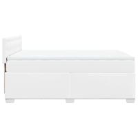Boxspring met matras kunstleer wit 160x200 cm - thumbnail