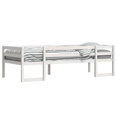 Kinderbedframe massief grenenhout wit 75x190 cm