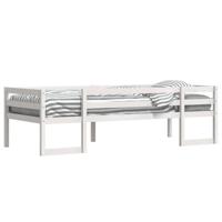 Kinderbedframe massief grenenhout wit 75x190 cm - thumbnail