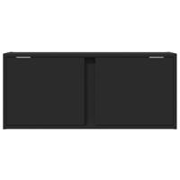 Tv-wandmeubel met LED-verlichting 80x31x35 cm zwart - thumbnail