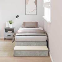 Opbergbedframe Beton Grijs 236.5 x 90 x 31.5 cm Bewerkt hout - thumbnail