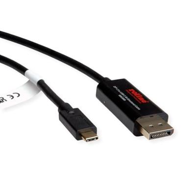 ROLINE USB Type C - DisplayPort, v1.2, bidirectionele adapterkabel, M/M, 2 m ROLINE USB Type C - DisplayPort, v1.2, bidirectionele adapterkabel, M/M, 2 m