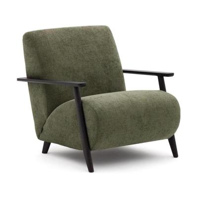 Kave Home Fauteuil 'Meghan' Chenille, kleur Groen/Wengé
