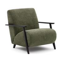 Kave Home Fauteuil 'Meghan' Chenille, kleur Groen/Wengé - thumbnail