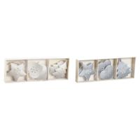 Ophangdecoratie DKD Home Decor Wit Grijs Metaal 7 x 2 x 7 cm (6 Onderdelen) (2 Stuks) - thumbnail