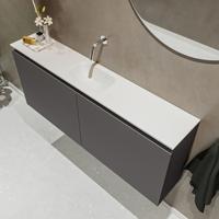 MONDIAZ TURE 120cm toiletmeubel dark grey. EDEN wastafel talc midden geen kraangat - thumbnail