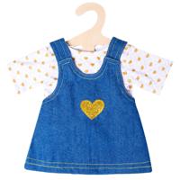Heless Poppenjurk met gouden t-shirt, 28-35 cm - thumbnail