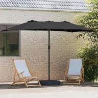 Tuinparasol Zwart 385 x 209 x 244 cm Stof - thumbnail