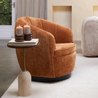 Rivièra Maison Draaifauteuil 'The Countess' Weave stof, kleur Maroon Brown