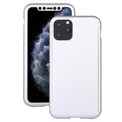 Voor iPhone 11 Pro Max schokbestendige PC volledige dekking beschermhoes met gehard glas film (zilver) Voor iPhone 11 Pro Max schokbestendige PC volledige dekking beschermhoes met gehard glas film (zilver)