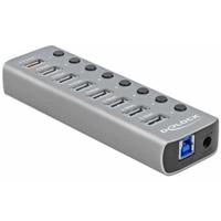 Delock 63264 USB 3.2 Gen 1-hub 7 poorten Grijs - thumbnail