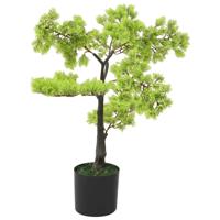 Kunstplant met pot cipres bonsai 60 cm groen - thumbnail