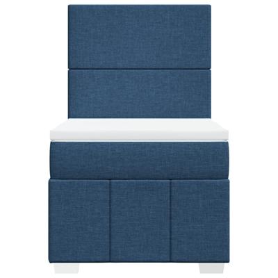 Boxspring met matras stof blauw 90x190 cm - thumbnail