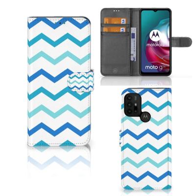Motorola Moto G10 | G20 | G30 | Telefoon Hoesje | Zigzag Blauw