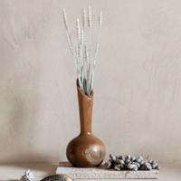 MUST Living Vaas 'Single Flower' Teakhout, 30cm - thumbnail