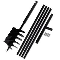 Grondboor met handvat 200 mm en verlengstukken 5 m (staal) - thumbnail