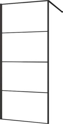 Saqu Devine industriële inloopdouche incl. antikalkbehandeling 100x210cm mat zwart