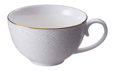 Porseleinen Kopje met Golvenpatroon - Tokyo Design Studio - Nippon White - 250ml Porseleinen Kopje met Golvenpatroon - Tokyo Design Studio - Nippon White - 250ml