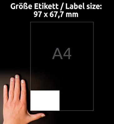 Avery-Zweckform 3660 Universele etiketten 97 x 67.7 mm Papier Wit 800 stuk(s) Permanent hechtend Inkjet, Laser (zwart/wit), Laser (kleur), Kopiëren Avery-Zweckform 3660 Universele etiketten 97 x 67.7 mm Papier Wit 800 stuk(s) Permanent hechtend Inkjet, Laser (zwart/wit), Laser (kleur), Kopiëren