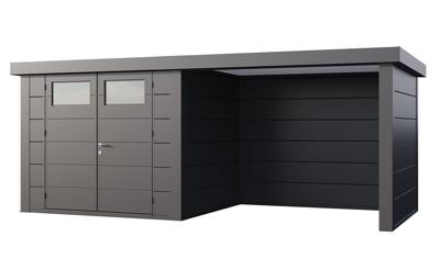 Telluria | Tuinhuis Classico 2724 met Overkapping Lounge Small | Rechts | Antraciet