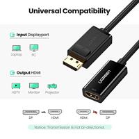 UGREEN 40363 USB-kabel DisplayPort-stekker, HDMI-A-bus 0.25 m Zwart - thumbnail
