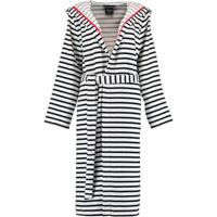 Cawö Cawö Dames Badjas met Capuchon 1243 Schwarz-weiss 36 - thumbnail
