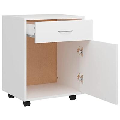 VidaXL Rolkast 45x38x54 cm bewerkt hout wit