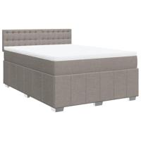 Boxspring met matras stof taupe 140x200 cm - thumbnail