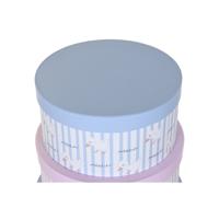 Set van opstapelbare opbergboxen DKD Home Decor Blauw Roze Karton (37,5 x 37,5 x 18 cm) - thumbnail